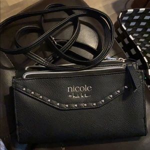 - black/silver studded crossbody